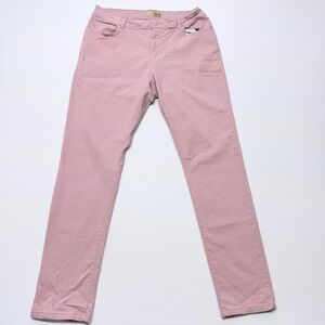 Hybrid & Company Pink Stretch Twill Straight Leg Pants Womens Plus Size 1X Rose
